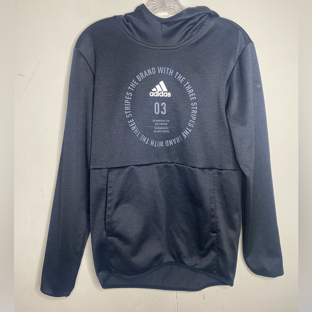 Adidas Men's Black Hoodie with Logo